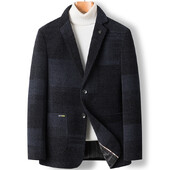 BROWON Brand Fashion Blazers pentru bărbați 2024, toamnă și iarnă, chenille, carouri, costume, blazer, business, casual, pentru bărbați, jachetă