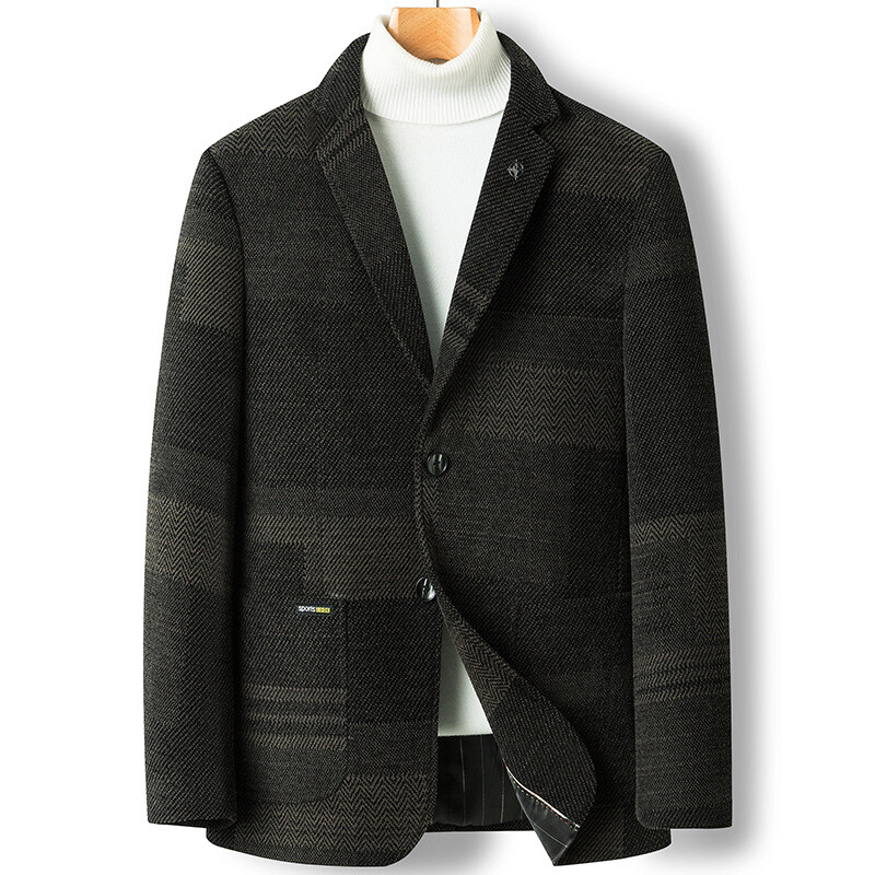 BROWON Brand Fashion Blazers pentru bărbați 2024, toamnă și iarnă, chenille, carouri, costume, blazer, business, casual, pentru bărbați, jachetă