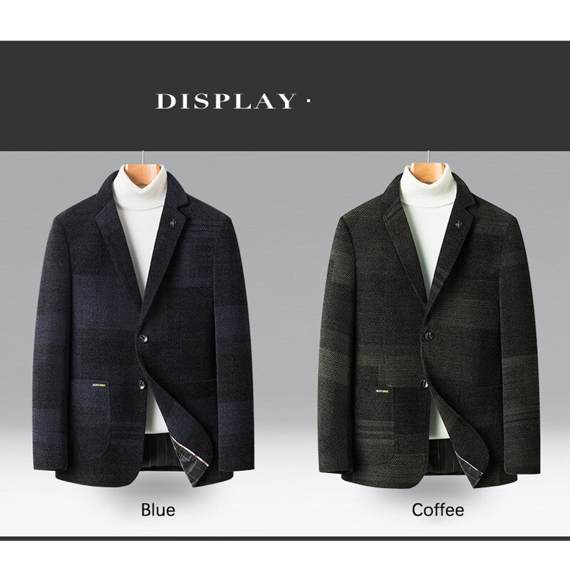 BROWON Brand Fashion Blazers pentru bărbați 2024, toamnă și iarnă, chenille, carouri, costume, blazer, business, casual, pentru bărbați, jachetă