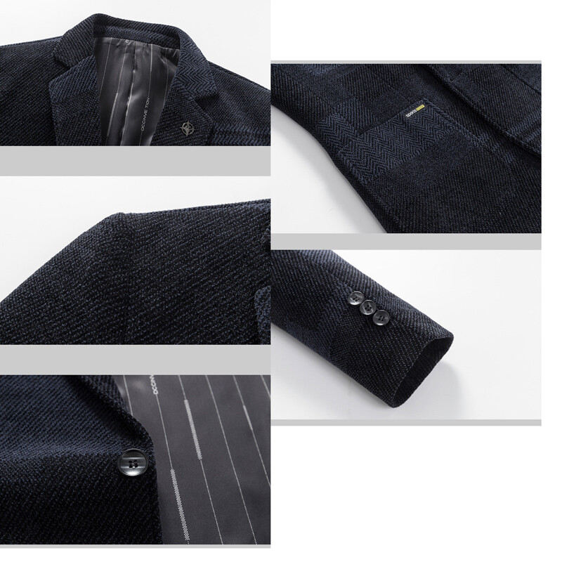 BROWON Brand Fashion Blazers pentru bărbați 2024, toamnă și iarnă, chenille, carouri, costume, blazer, business, casual, pentru bărbați, jachetă