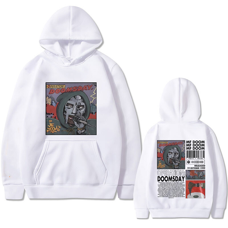 Mf Doom Operation Doomsday Print Hoodie Muška ležerna široka majica s kapuljačom Muškarci Hip Hop Rapper Hoodie Muška prevelika ulična odjeća