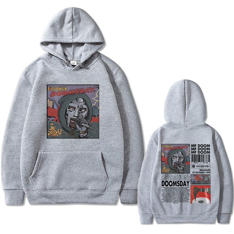Mf Doom Operation Doomsday Print Hoodie Muška ležerna široka majica s kapuljačom Muškarci Hip Hop Rapper Hoodie Muška prevelika ulična odjeća