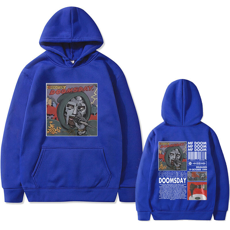 Mf Doom Operation Doomsday Print Hoodie Muška ležerna široka majica s kapuljačom Muškarci Hip Hop Rapper Hoodie Muška prevelika ulična odjeća
