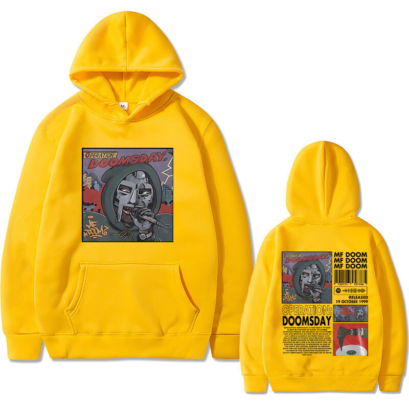 Mf Doom Operation Doomsday Print Hoodie Muška ležerna široka majica s kapuljačom Muškarci Hip Hop Rapper Hoodie Muška prevelika ulična odjeća