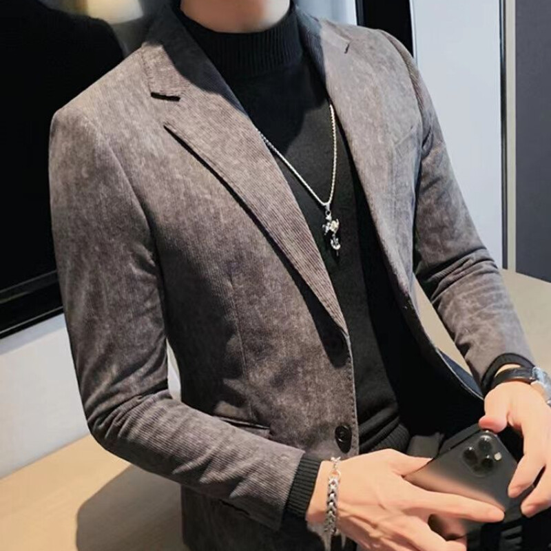 Poslovni muški sako od samta, jednoredno kopčanje, muško odijelo, svečane jakne, trendi 2024., ležerni, originalni, moderan, vintage novi kaput