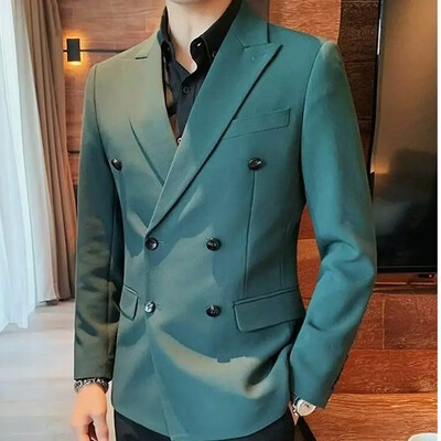 Jachetă pentru bărbați cu două piepte paltoane de înaltă calitate Nou în costume și blaze pentru bărbați Original Vintage Gentleman Designer de lux Casual