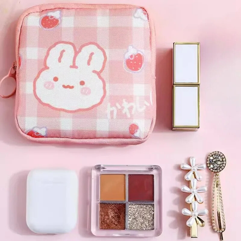 Torbica za pohranu higijenskih uložaka Torbica s uzorkom pasa zeca Slatka mala životinja Četvrtasta torbica Lagani patentni zatvarač Kozmetičke torbice