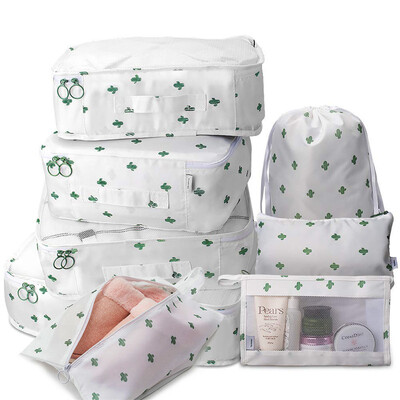 6/8 gab. Komplekts Ceļojumu organizators Uzglabāšanas somas Čemodāns Iepakošanas komplekts Uzglabāšanas somas Pārnēsājamas Bagāžas Organizators Apģērbi Apavi Sakārtots Maciņš