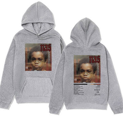 Rapper Nas Illmatic Naslovnica albuma Hoodie Sweatshirts Muškarci Ženska odjeća Moda Retro Hip Hop Oversize Hoodie Streetwear Puloveri