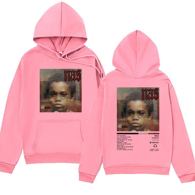 Rapper Nas Illmatic Naslovnica albuma Hoodie Sweatshirts Muškarci Ženska odjeća Moda Retro Hip Hop Oversize Hoodie Streetwear Puloveri