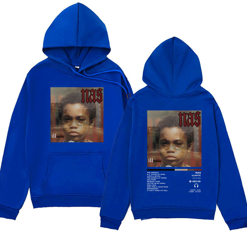 Rapper Nas Illmatic Naslovnica albuma Hoodie Sweatshirts Muškarci Ženska odjeća Moda Retro Hip Hop Oversize Hoodie Streetwear Puloveri