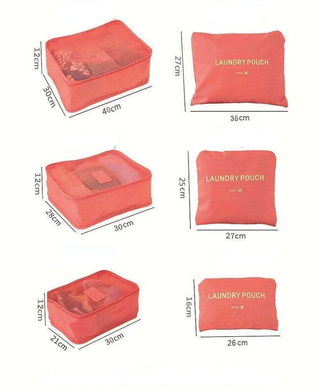 Putna torba za pohranu od 6 kom. Set za odjeću Uredan organizator Ormar Kofer Torbica Torba za organizator putovanja Torbica Pakiranje cipela Cube Bag