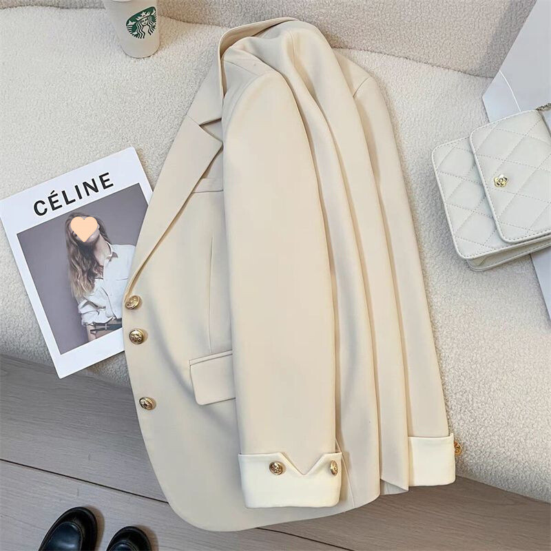 2025. gada pavasaris, rudens, jauna mode Sieviešu žakete ar garām piedurknēm biroja ikdienas uzvalks jaka Sieviešu slaids darbs Sieviešu bleizeri Virsdrēbes