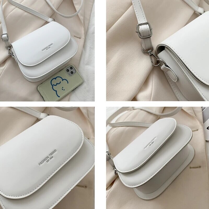 Ženska torba preko ramena Nova jednobojna modna preklopna torba Retro ležerna jednostavna torba preko ramena