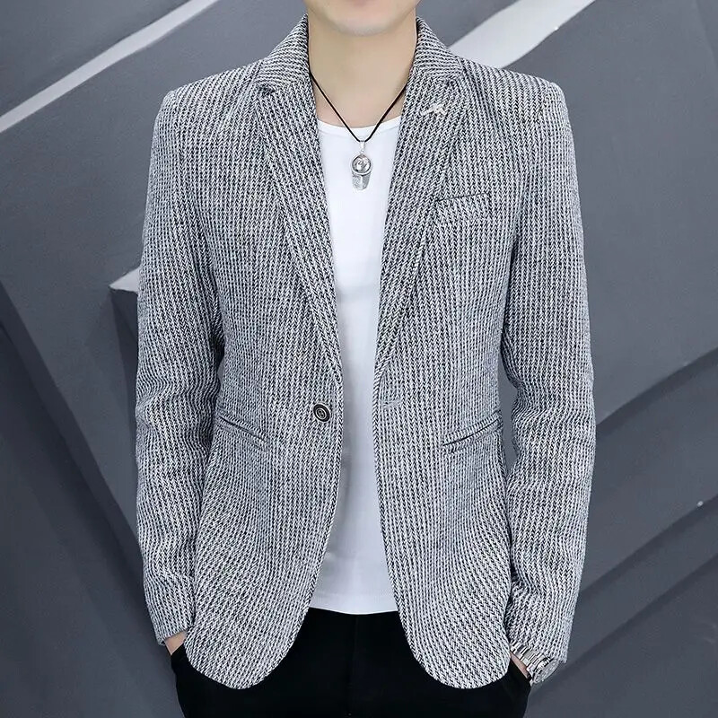 Vīriešu kostīmi un bleizeri Brūna biznesa jaka vīriešiem mēteļi ar vienrindu kleitu jakas Premium augstas kvalitātes vasaras vienkārši