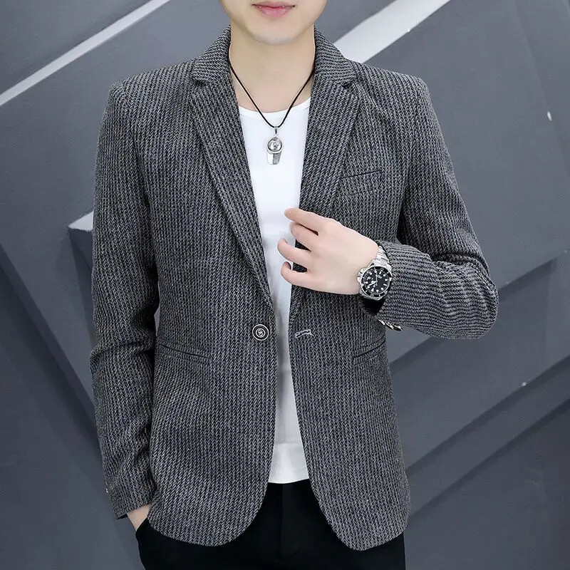 Vīriešu kostīmi un bleizeri Brūna biznesa jaka vīriešiem mēteļi ar vienrindu kleitu jakas Premium augstas kvalitātes vasaras vienkārši