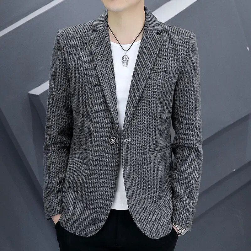 Vīriešu kostīmi un bleizeri Brūna biznesa jaka vīriešiem mēteļi ar vienrindu kleitu jakas Premium augstas kvalitātes vasaras vienkārši