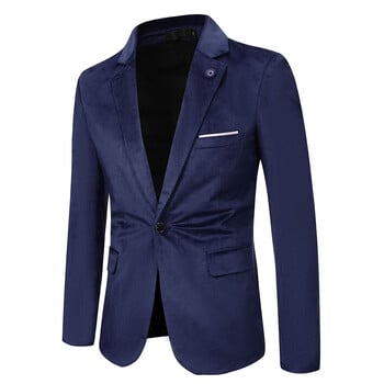 Μπουφάν New Men Business Casual Suit Μαύρο / Πράσινο / Κόκκινο Homme μονόπλευρο παλτό blazer με λεπτή εφαρμογή