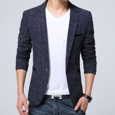 Jesenski muški uski kaput, ležerni sako, muški odijelo s jednim gumbom, gornja odjeća, jakna, novi muški sako, velika veličina 4XL 5XL MY518