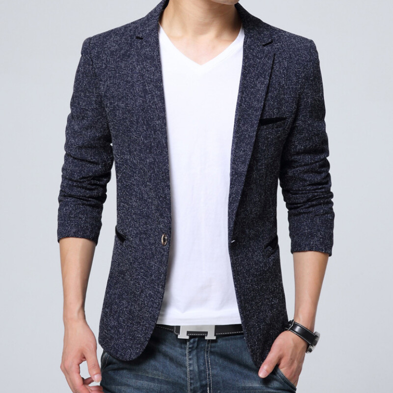 Jesenski muški uski kaput, ležerni sako, muški odijelo s jednim gumbom, gornja odjeća, jakna, novi muški sako, velika veličina 4XL 5XL MY518
