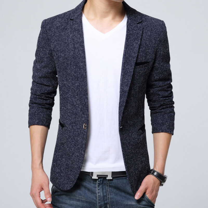 Jesenski muški uski kaput, ležerni sako, muški odijelo s jednim gumbom, gornja odjeća, jakna, novi muški sako, velika veličina 4XL 5XL MY518