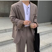 Vīriešu uzvalka jaka, japāņu un korejiešu stila High Sense Spring Trend ikdienas mazs uzvalks, melna liela izmēra jaka