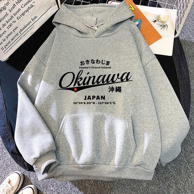Hanorace Okinawa Imprimare grafică Hanorace gotice confortabile Hanorace cu mâneci lungi Îmbrăcăminte cu mâneci lungi Sudadera Fleece Manga cu glugă