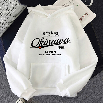 Hanorace Okinawa Imprimare grafică Hanorace gotice confortabile Hanorace cu mâneci lungi Îmbrăcăminte cu mâneci lungi Sudadera Fleece Manga cu glugă