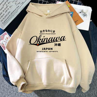 Hanorace Okinawa Imprimare grafică Hanorace gotice confortabile Hanorace cu mâneci lungi Îmbrăcăminte cu mâneci lungi Sudadera Fleece Manga cu glugă