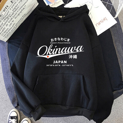 Hanorace Okinawa Imprimare grafică Hanorace gotice confortabile Hanorace cu mâneci lungi Îmbrăcăminte cu mâneci lungi Sudadera Fleece Manga cu glugă
