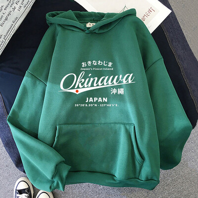 Hanorace Okinawa Imprimare grafică Hanorace gotice confortabile Hanorace cu mâneci lungi Îmbrăcăminte cu mâneci lungi Sudadera Fleece Manga cu glugă
