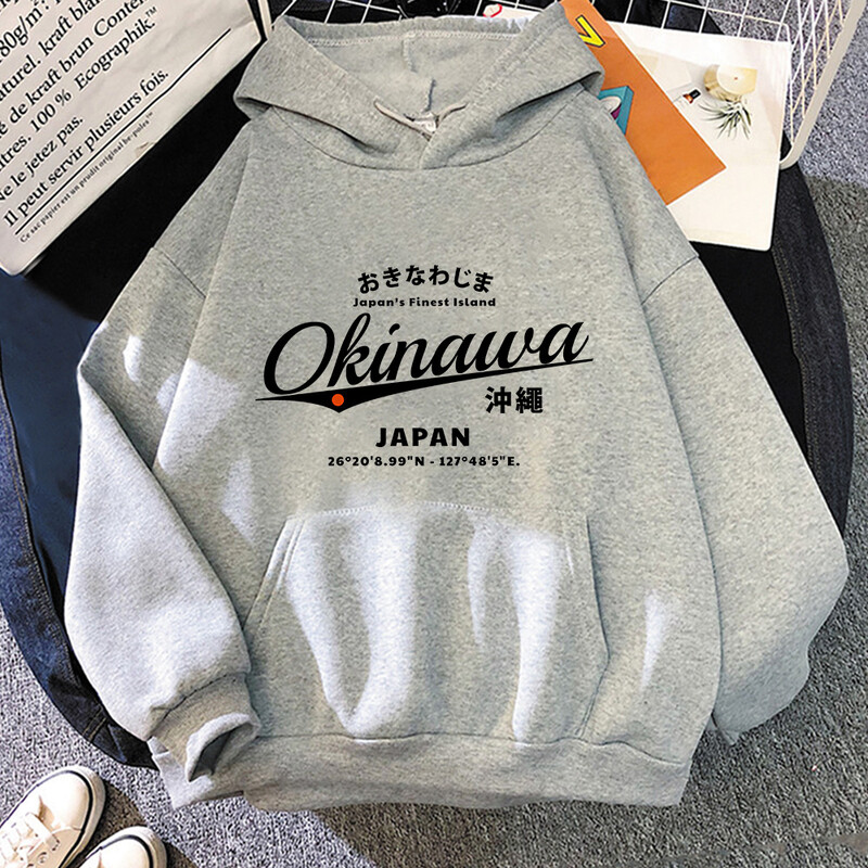 Hanorace Okinawa Imprimare grafică Hanorace gotice confortabile Hanorace cu mâneci lungi Îmbrăcăminte cu mâneci lungi Sudadera Fleece Manga cu glugă