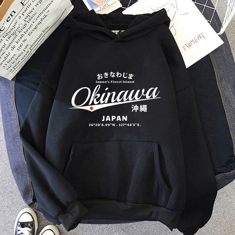 Hanorace Okinawa Imprimare grafică Hanorace gotice confortabile Hanorace cu mâneci lungi Îmbrăcăminte cu mâneci lungi Sudadera Fleece Manga cu glugă