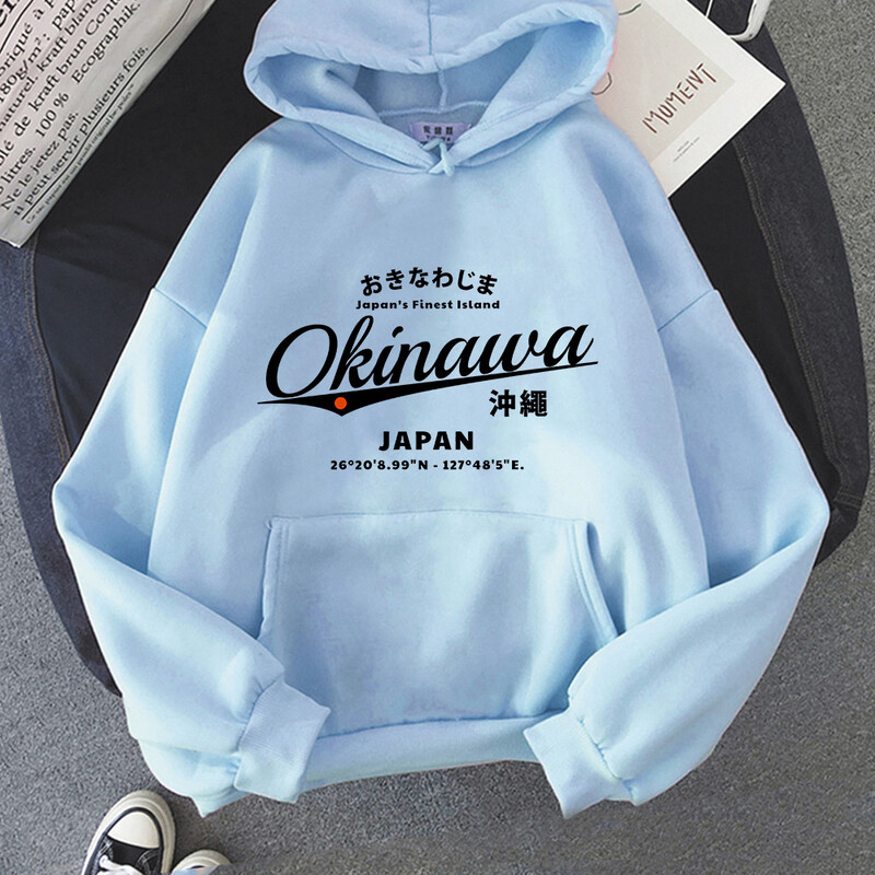 Hanorace Okinawa Imprimare grafică Hanorace gotice confortabile Hanorace cu mâneci lungi Îmbrăcăminte cu mâneci lungi Sudadera Fleece Manga cu glugă