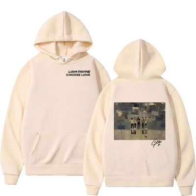 Liam Payne Choose Love Hanoră cu imprimeu grafic pentru bărbați, retro, de înaltă calitate, tricou supradimensionat, unisex, Harajuku, pulover de modă