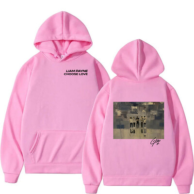 Liam Payne Choose Love Hanoră cu imprimeu grafic pentru bărbați, retro, de înaltă calitate, tricou supradimensionat, unisex, Harajuku, pulover de modă