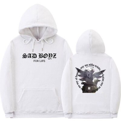 Junior H Sad Boyz 4 Life Graphic Print Hoodie Vīriešu Modes Hip Hop Lielizmēra Pulovers Vīriešiem Sieviešu Vintgae Ikdienas džemperis ar kapuci