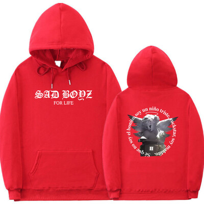 Junior H Sad Boyz 4 Life Graphic Print Hoodie Vīriešu Modes Hip Hop Lielizmēra Pulovers Vīriešiem Sieviešu Vintgae Ikdienas džemperis ar kapuci