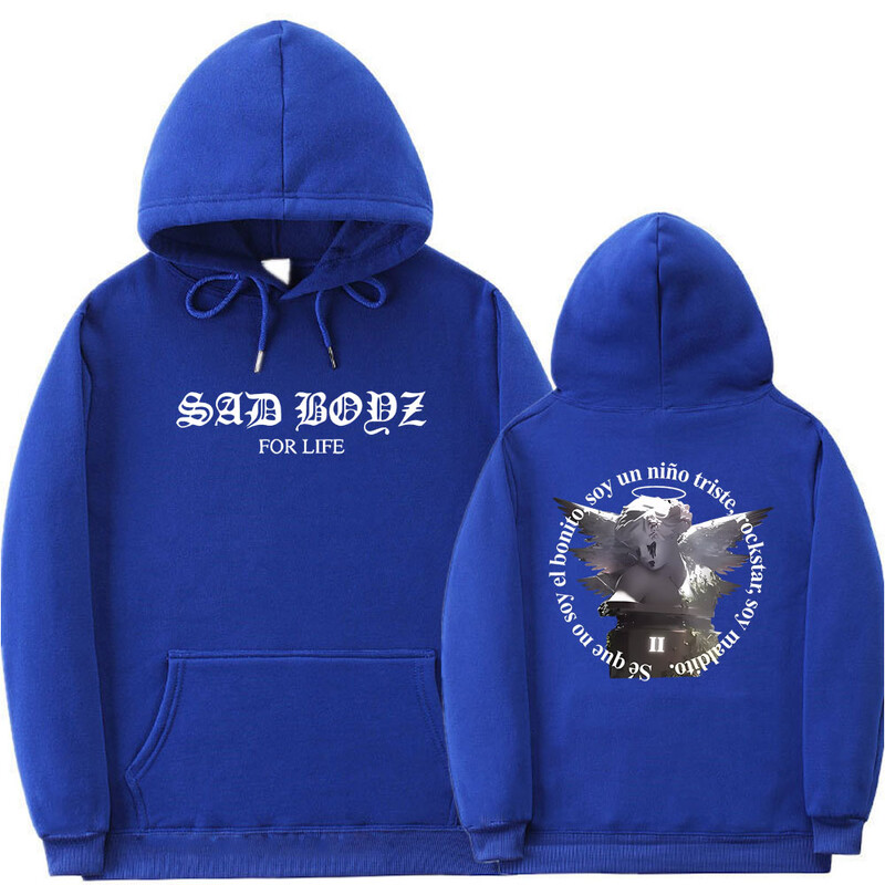 Junior H Sad Boyz 4 Life Graphic Print Hoodie Vīriešu Modes Hip Hop Lielizmēra Pulovers Vīriešiem Sieviešu Vintgae Ikdienas džemperis ar kapuci