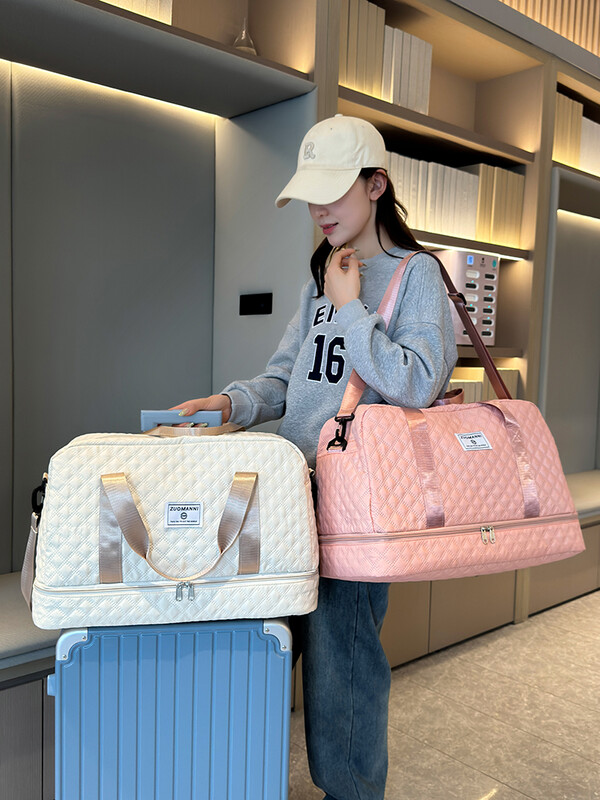 Lagana rombična rešetkasta putna torba Dufile, torba za pohranu velikog kapaciteta za sport i fitness, prijenosna vikendica torba za noćenje