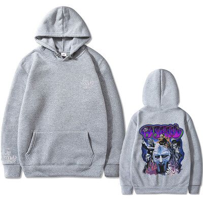 Rapper Mf Doom Madlib Madvillain Graphic Hoodie Muška hip hop majica s kratkim rukavima Muški preveliki pulover Muška ležerna vintage ulična odjeća