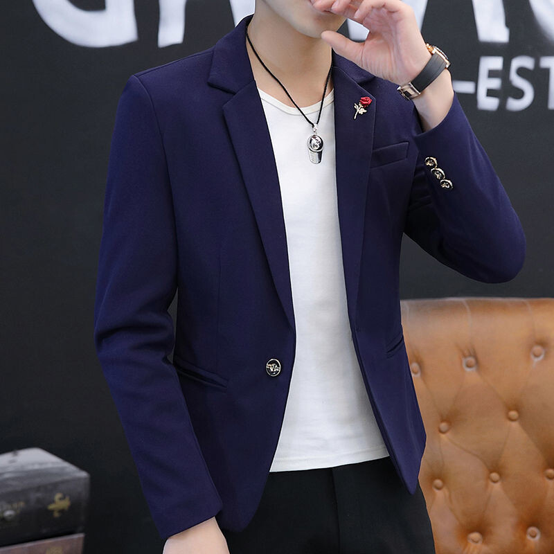 Costume pentru bărbați și sacouri Jachete de rochie Jachetă albastră subțire pentru bărbați Business Slim Fit Mantoane elegante de înaltă calitate Haine de primăvară Nou în