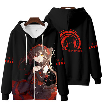 Anime Date A Live Girl Tokisaki Kurumi Nightmare Hoodies Γυναικεία Φούτερ με κουκούλα y2k Casual αγόρι για κορίτσια παιδικά μπουφάν Παλτό