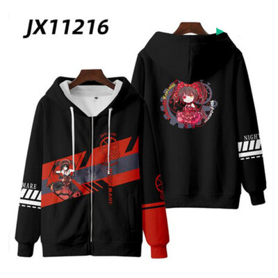 Anime Date A Live Girl Tokisaki Kurumi Nightmare Hanorac pentru femei Bărbați Hanorac cu glugă y2k Casual Băiat fete copii Jachete Mantoane