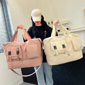 Geantă de sport Geantă de gimnastică Genți de mână de călătorie pentru bărbați, femei, umăr, pentru weekend, geantă de noapte, uscată, umedă, pentru antrenament de yoga, pachet de saci de mână