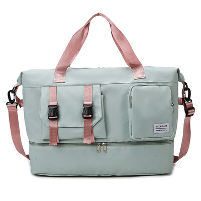 Geantă de sport Geantă de gimnastică Genți de mână de călătorie pentru bărbați, femei, umăr, pentru weekend, geantă de noapte, uscată, umedă, pentru antrenament de yoga, pachet de saci de mână