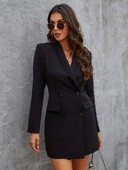 Blazer elegant de culoare solidă pentru birou pentru femei