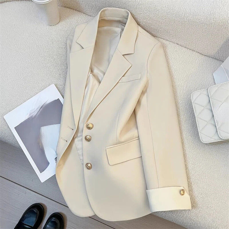 Matakawa Blazer pentru femei, culoare contrastantă, moda coreeană, primăvară, toamnă, șic, blazer feminin, dulce, simplu, elegant, ropa De Mujer