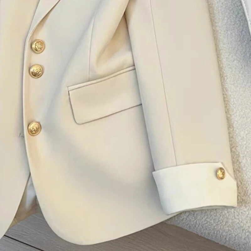 Matakawa Blazer pentru femei, culoare contrastantă, moda coreeană, primăvară, toamnă, șic, blazer feminin, dulce, simplu, elegant, ropa De Mujer