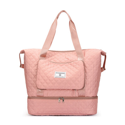 Geantă de călătorie de capacitate mare pentru femei, cu model Argyle, geantă de peste noapte, îngroșată, pentru depozitare.